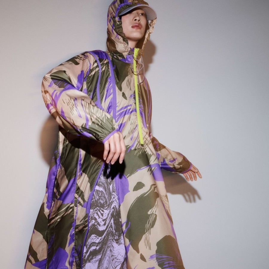 Femmes adidas Vestes | Poncho Adidas By Stella Mccartney Truenature Beige Tone / Deep Lilac / Trace Olive