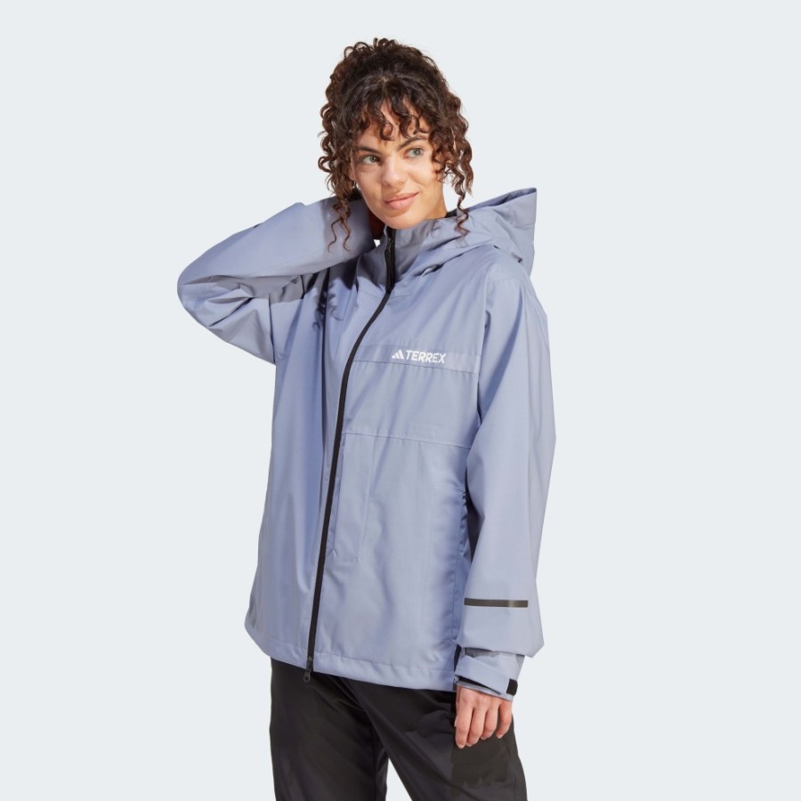 Femmes adidas Vestes | Veste De Pluie 2,5 Couches Terrex Multi Rain.Rdy Silver Violet